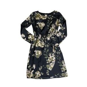 NWOT J Crew Size 00 Women’s Tulip Hem Black Floral Carousel Career Dress